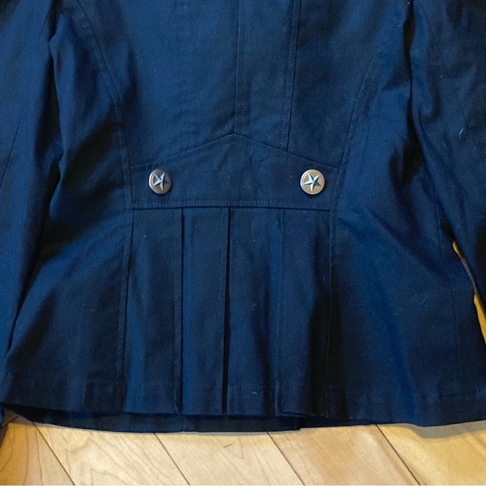 Black Peace Now Military Style Jacket Velvet collar metal buttons size medium - Picture 10 of 11
